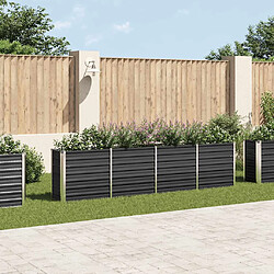 vidaXL Jardinière Acier galvanisé Anthracite