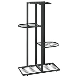 vidaXL Support pour plantes - Noir Métal