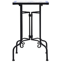 vidaXL Table de bistro mosaïque - Bleu et blanc