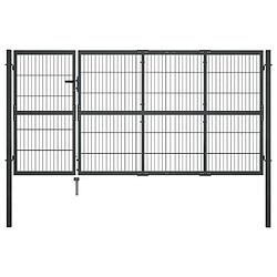 vidaXL Portillon avec poteaux 350x120 cm - Anthracite