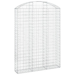 vidaXL Panier de gabions arqué 150x30x200/220 cm - Argenté