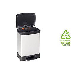 Curver Poubelle Duo à Pédale 10L+18L - Argenté