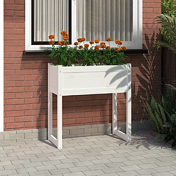 vidaXL Jardinière Blanc 78x40x81 cm - Bois massif de pin
