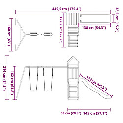 vidaXL Aire de jeux en bois de pin massif pas cher