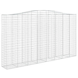 vidaXL Panier de Gabions Arqué - Argenté 400x50x220/240 cm