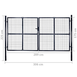 vidaXL Portail de jardin - Gris anthracite pas cher