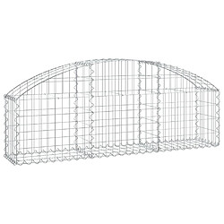 vidaXL Panier de gabions arqué - 150x30x40/60 cm - Fer galvanisé