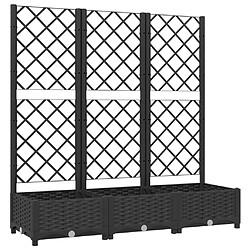VidaXL Jardinière avec treillis - Noir
