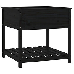 VIDAXL Jardinière avec étagère en bois - Noir