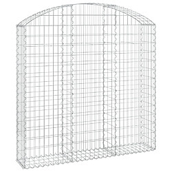 vidaXL Panier de gabions arqué - 150x30x140/160 cm - Fer galvanisé