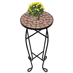 vidaXL Table d'Appoint Mosaïque - Terre Cuite et Noir
