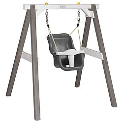 AXI Balançoire pour bébé avec cadre en bois gris & blanc