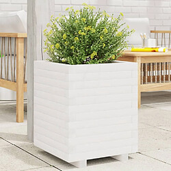 vidaXL Jardinière Bois de pin - Blanc 40 cm