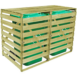 Acheter vidaXL Abri Poubelle Double 240 L - Bois