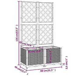 vidaXL Jardinière avec treillis 8720286875995 - Bleu gris pas cher