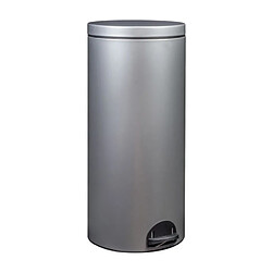 Poubelle à pédale 30l gris métal - 90141 - Sania - ROSSIGNOL