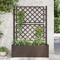 vidaXL Jardinière avec treillis 100x43x142 cm - Moka