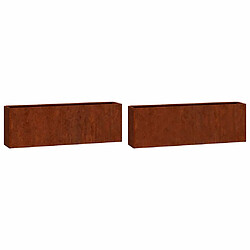 vidaXL Jardinières murales 53x10x17 cm corten