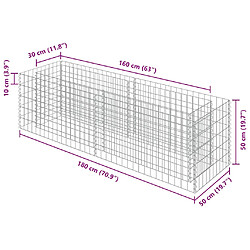 vidaXL Lit surélevé à gabion - Acier galvanisé pas cher