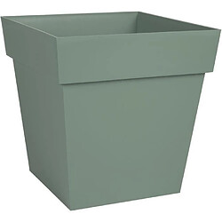 EDA Plastiques Pot de fleurs Carré 32 cm - EDA - Toscane ? 32 x 32 x H.32 cm - 22 L - Vert Laurier