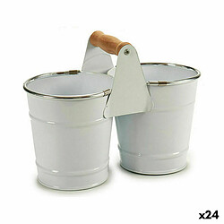 Ibergarden Cache-pot Double Blanc/Argenté