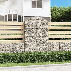 vidaXL Panier de gabions arqué 100x30x160/180 cm - Argenté