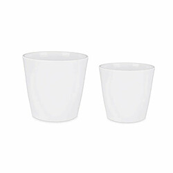 Ibergarden Set de pots argile blanc Ø22 et Ø28 cm