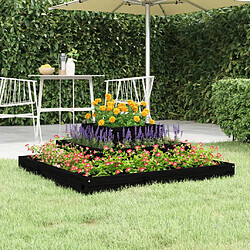 vidaXL Jardinière Bois de Pin 3 Niveaux - Noir