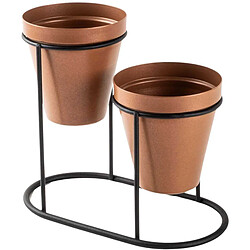 Hanah Home Cache-pots métalliques cuivrés (2 pots)