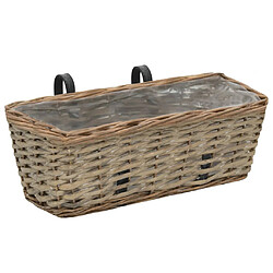 vidaXL Jardinière de Balcon 2 pcs Osier