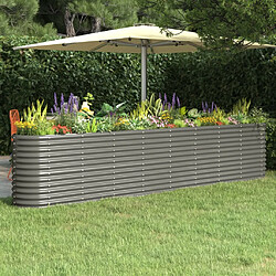 vidaXL Lit surélevé de jardin - 332x40x68 cm - Gris acier