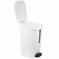 Vendos85 Poubelle à Pédale 10L Blanc
