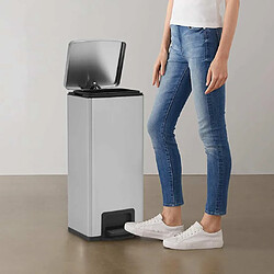 vidaXL - Poubelle à pédale anti-empreinte 30L argenté