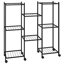 vidaXL Jardinière avec roues 83x25 cm - Noir Fer