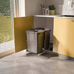 EMUCA Poubelle Recyclage 2 Bacs de 35L