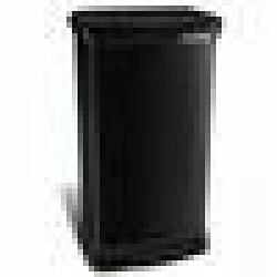 CURVER Poubelle à Pédale Rectangulaire - 50 Litres - Poubelle Haute Aspect Argent Poubelle En Metal Noir Et Plastique Pour Cuisine Bureau Salle De Bain 39 X 29 X 72 Cm