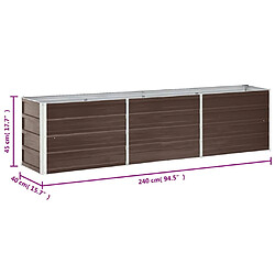 vidaXL Lit surélevé 240x40x45 cm - Marron pas cher