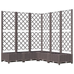 vidaXL Jardinière avec treillis - Marron