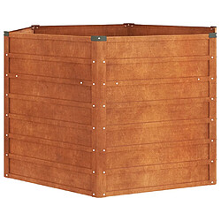 VidaXL Lit de Jardin surélevé - 129x129x77 cm Rouillé