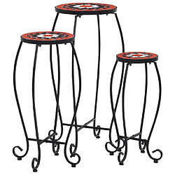 vidaXL Tables Mosaïque 3 pcs - Terre Cuite et Blanc