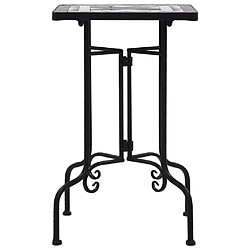 vidaXL Table mosaïque Céramique 35x35x56 cm - Noir & Blanc