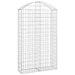 vidaXL Panier de gabions arqué 100x30x160/180 cm - Argenté