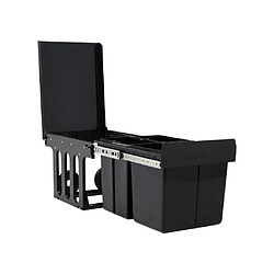 Vente-unique Poubelle amovible de cuisine 48L Noir