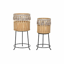 Set de pots DKD Home Decor naturel/noir