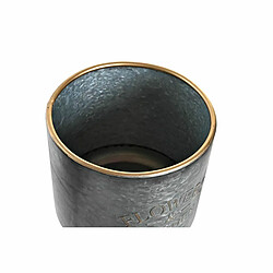 DKD Home Decor Set de pots - Noir Gris Métallisé