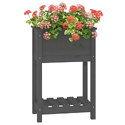 Acheter vidaXL Jardinière avec étagère 54x34,5x81 cm Gris
