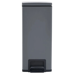 Avis vidaXL Poubelle à pédale 30L Gris Inox