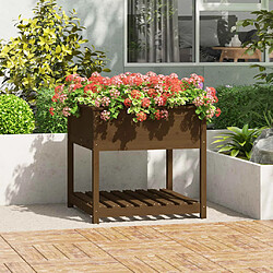 vidaXL Jardinière avec étagère Bois de pin 82,5x82,5x81 cm