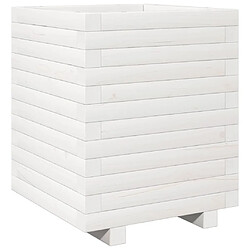 vidaXL Jardinière Bois de pin - Blanc 40 cm