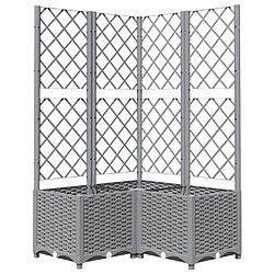 vidaXL Jardinière avec treillis Gris clair